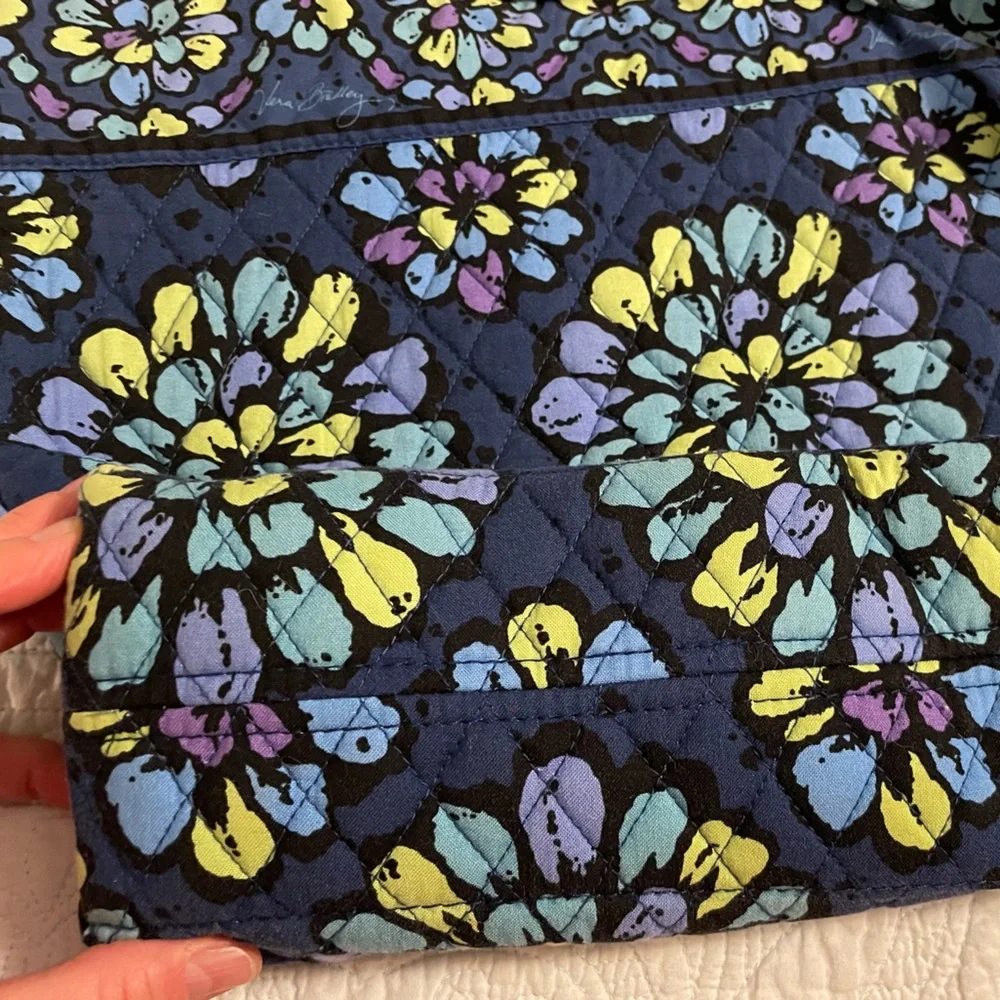 Vera Bradley (retired) Indigo Blue Tote @ 13 in tall @13 in wide and @4” bottom